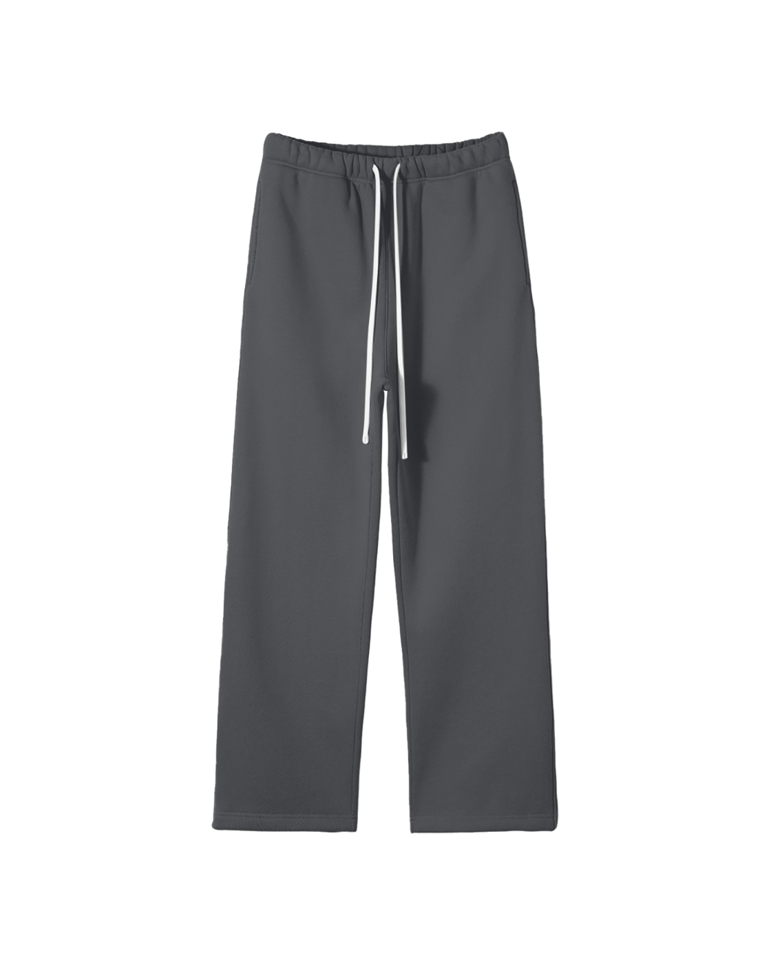 Unisex Solid Color Fleece Straight Leg Pants