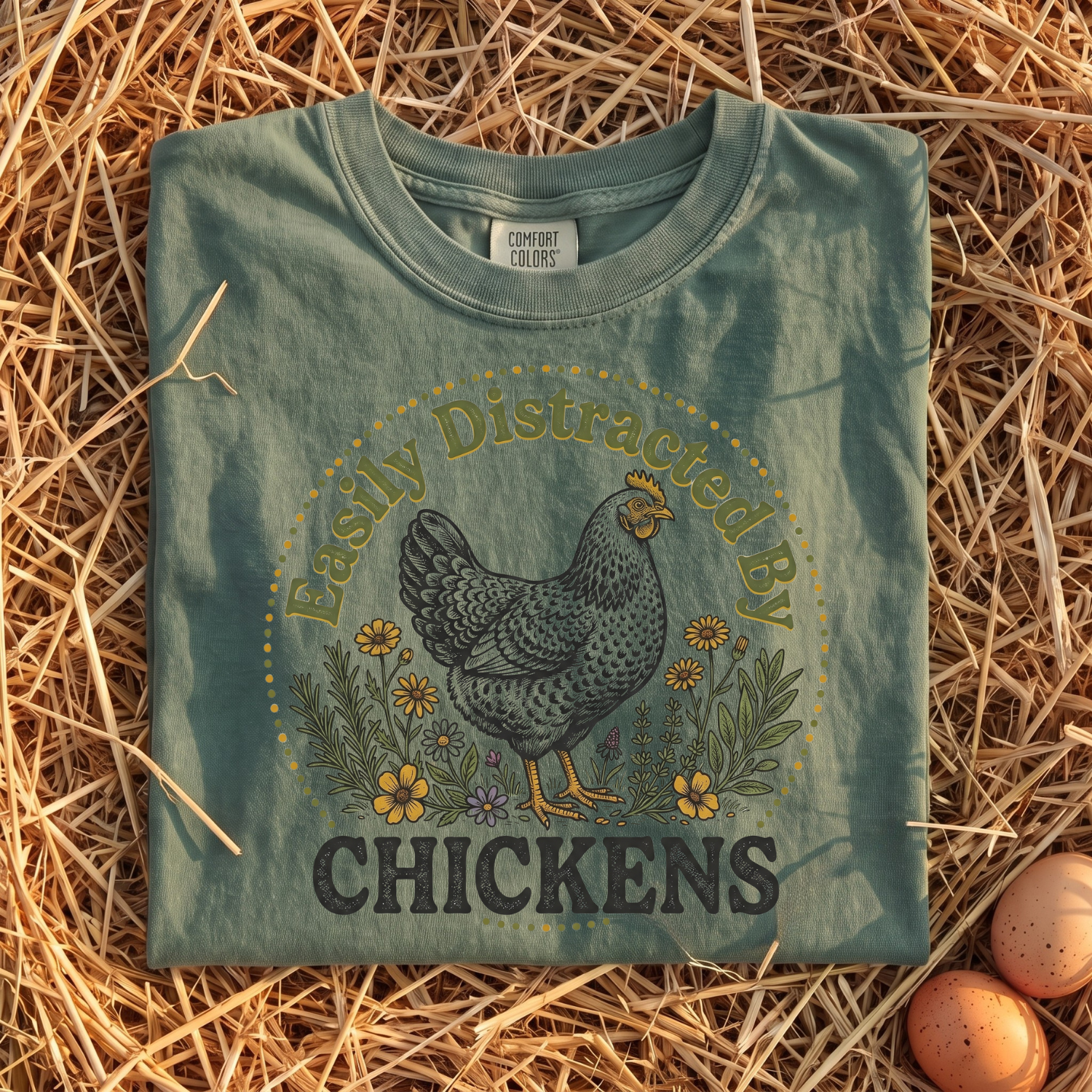 Easily Distracted By Chickens T-shirt