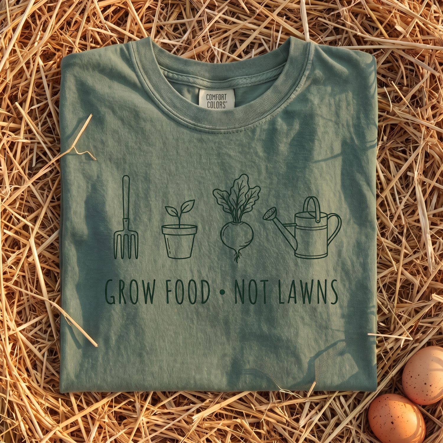 Grow Food, Not Lawns Icons T-shirt