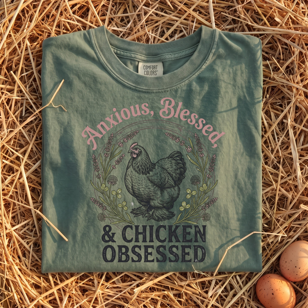 Anxious Blessed Chicken Obsessed V2 T-shirt