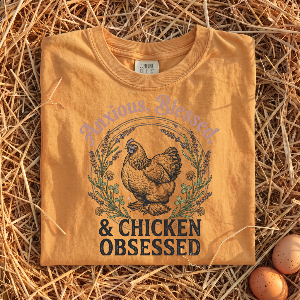 Anxious Blessed Chicken Obsessed V2 T-shirt