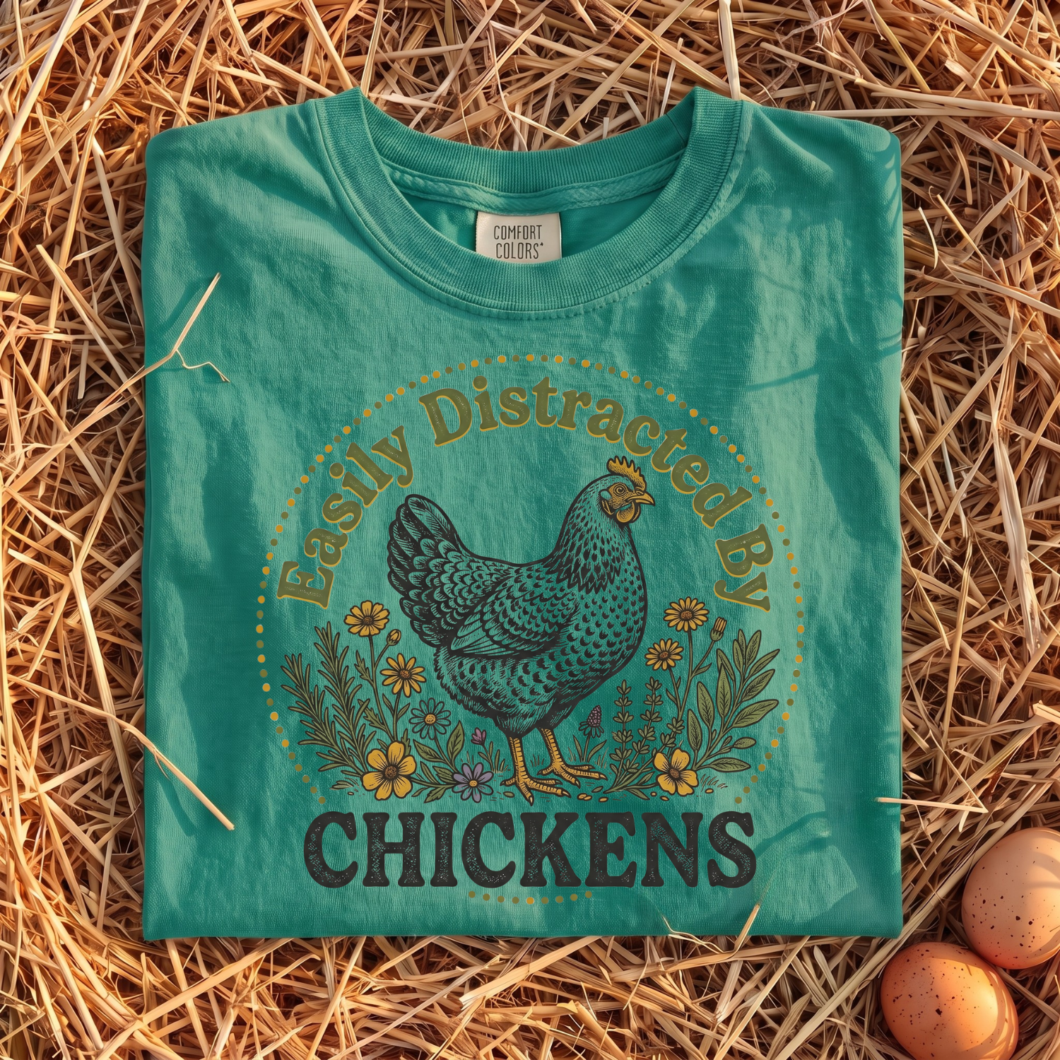 Easily Distracted By Chickens T-shirt