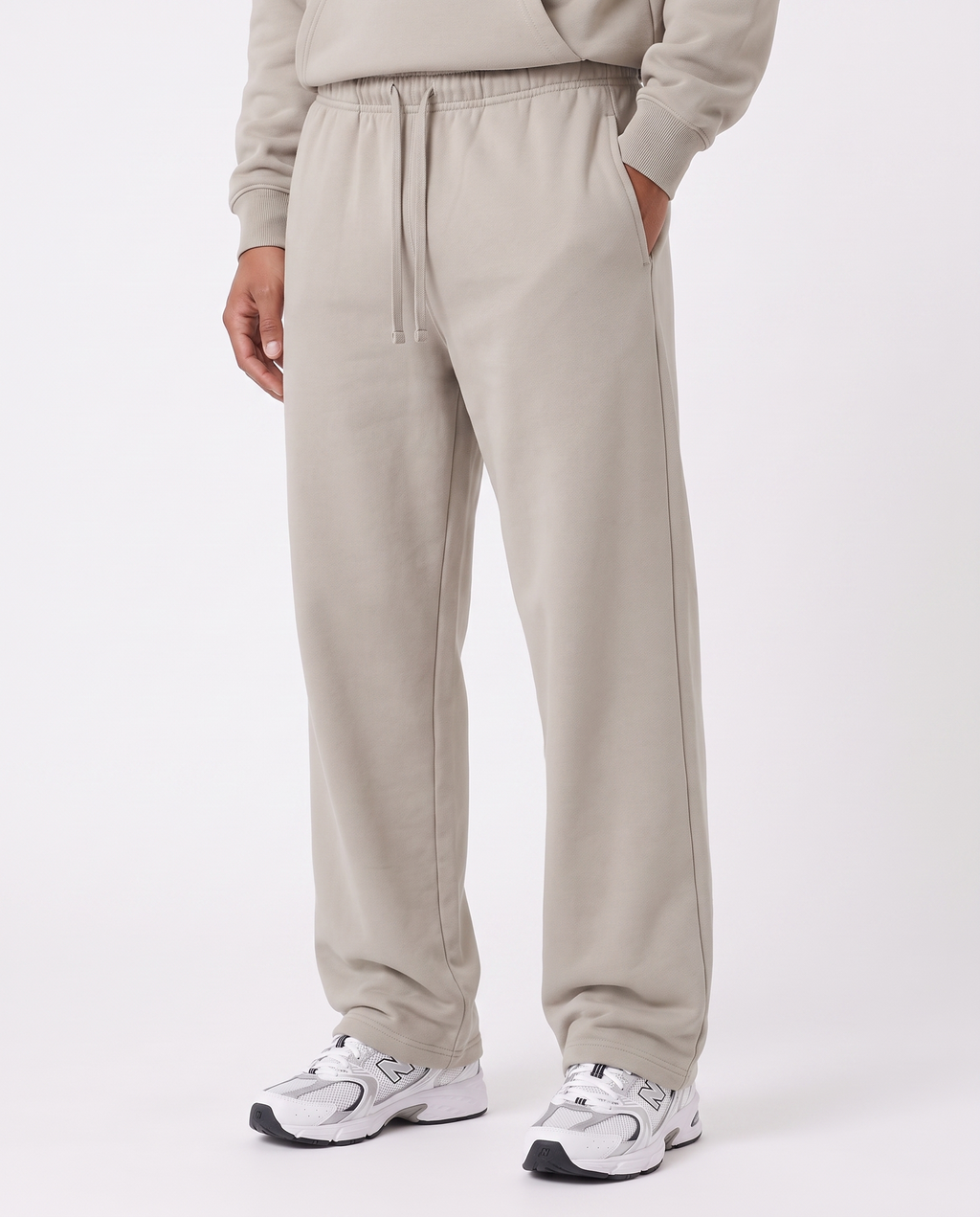 Solid Color Straight-Leg Sweatpants
