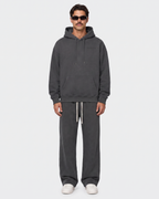 Unisex Solid Color Fleece Straight Leg Pants