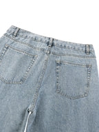 Unisex Vintage Wash Straight Leg Jeans