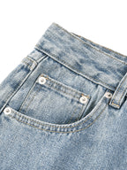 Unisex Vintage Wash Straight Leg Jeans