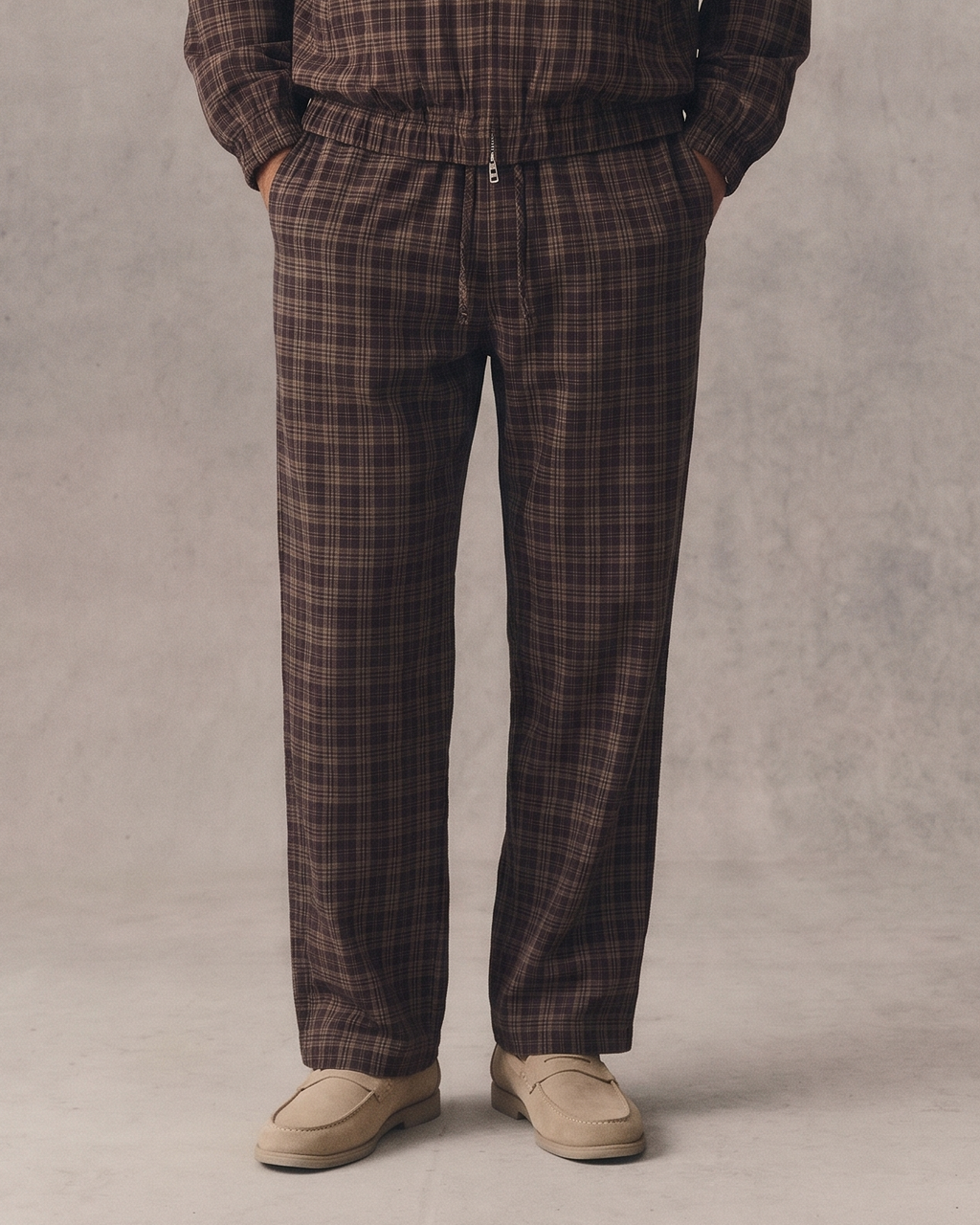 Unisex Plaid Wide Leg Pants