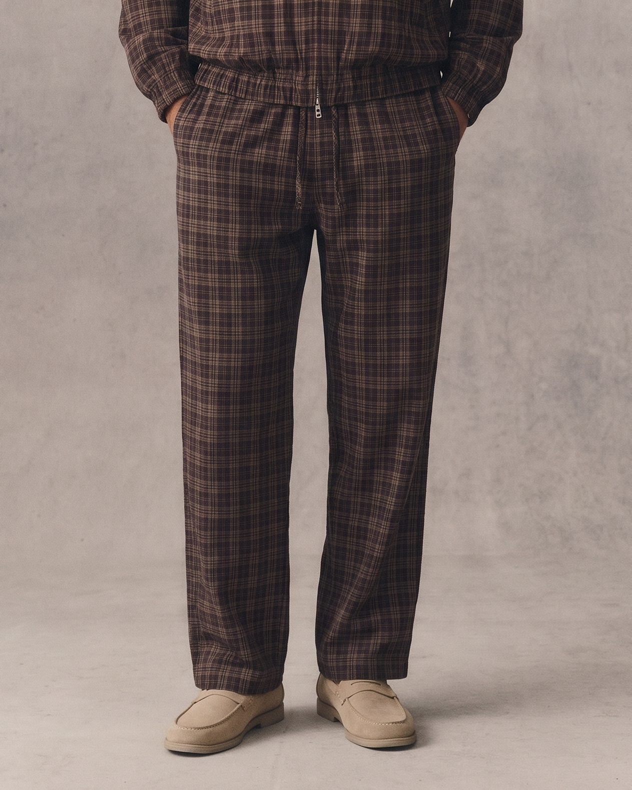 Unisex Plaid Wide Leg Pants