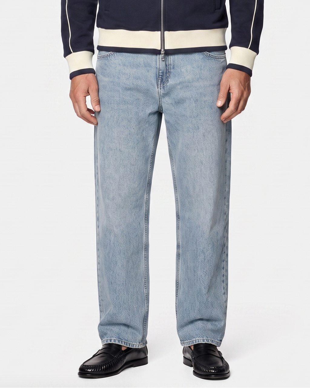 Unisex Vintage Wash Straight Leg Jeans