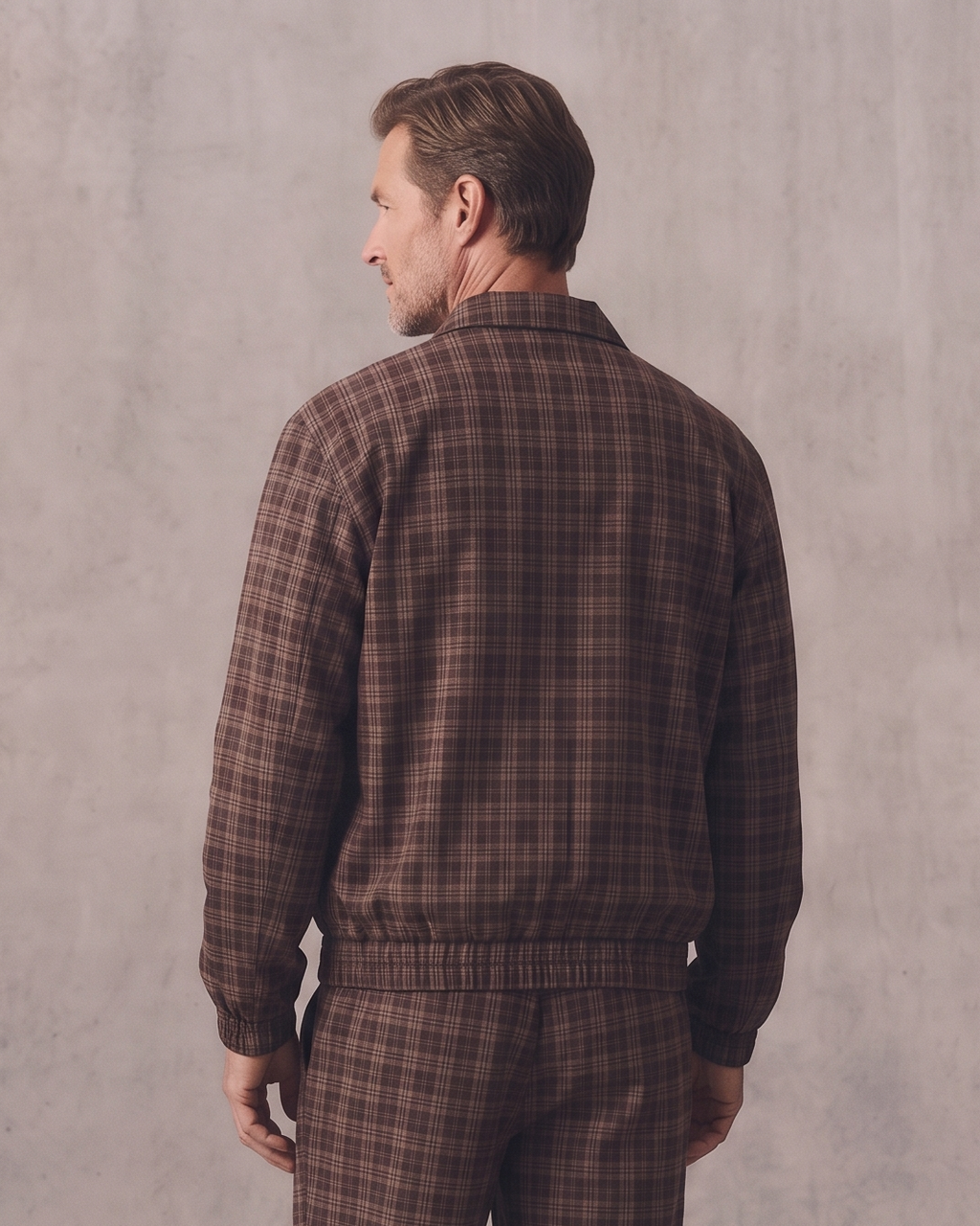 Unisex Plaid Full-Zip Track Jacket