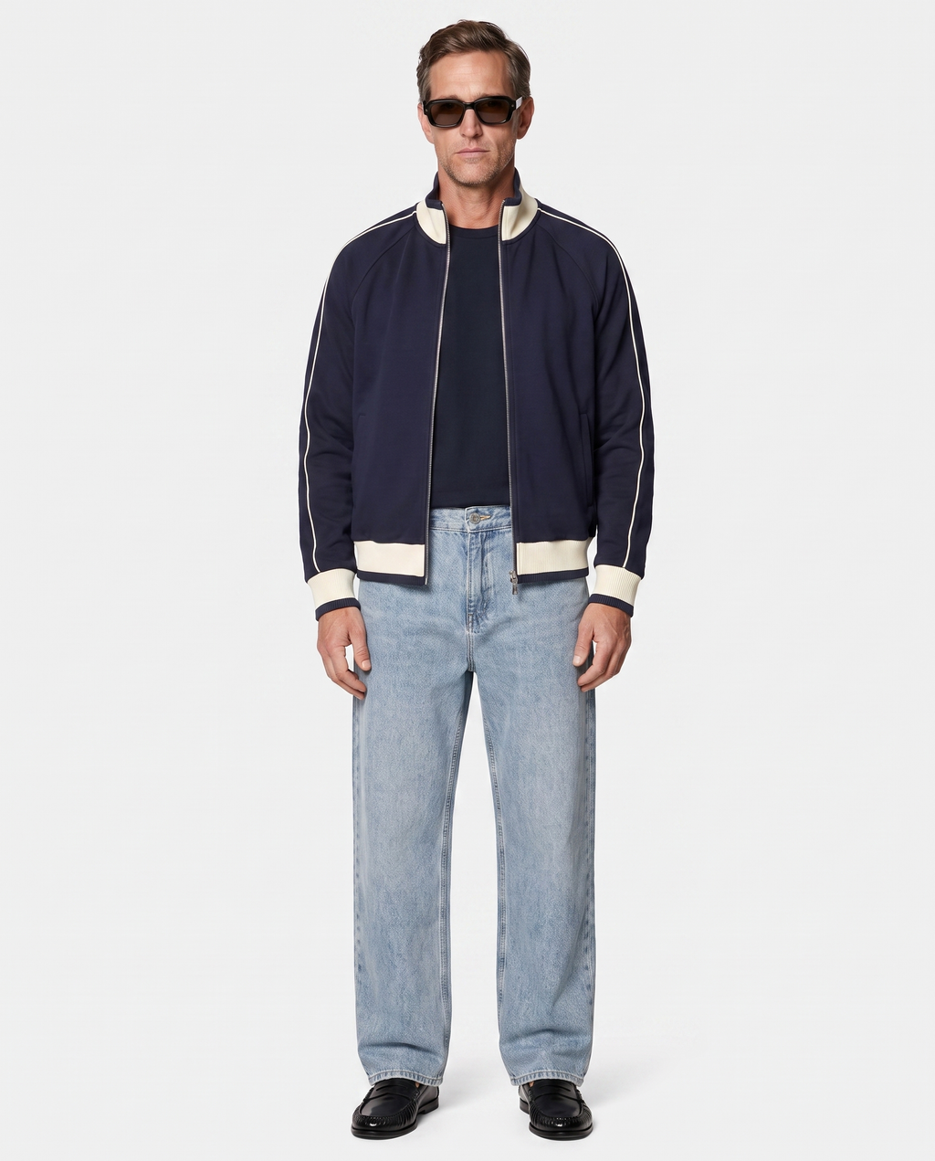 Color Block Raglan Sleeve Zip Track Jacket