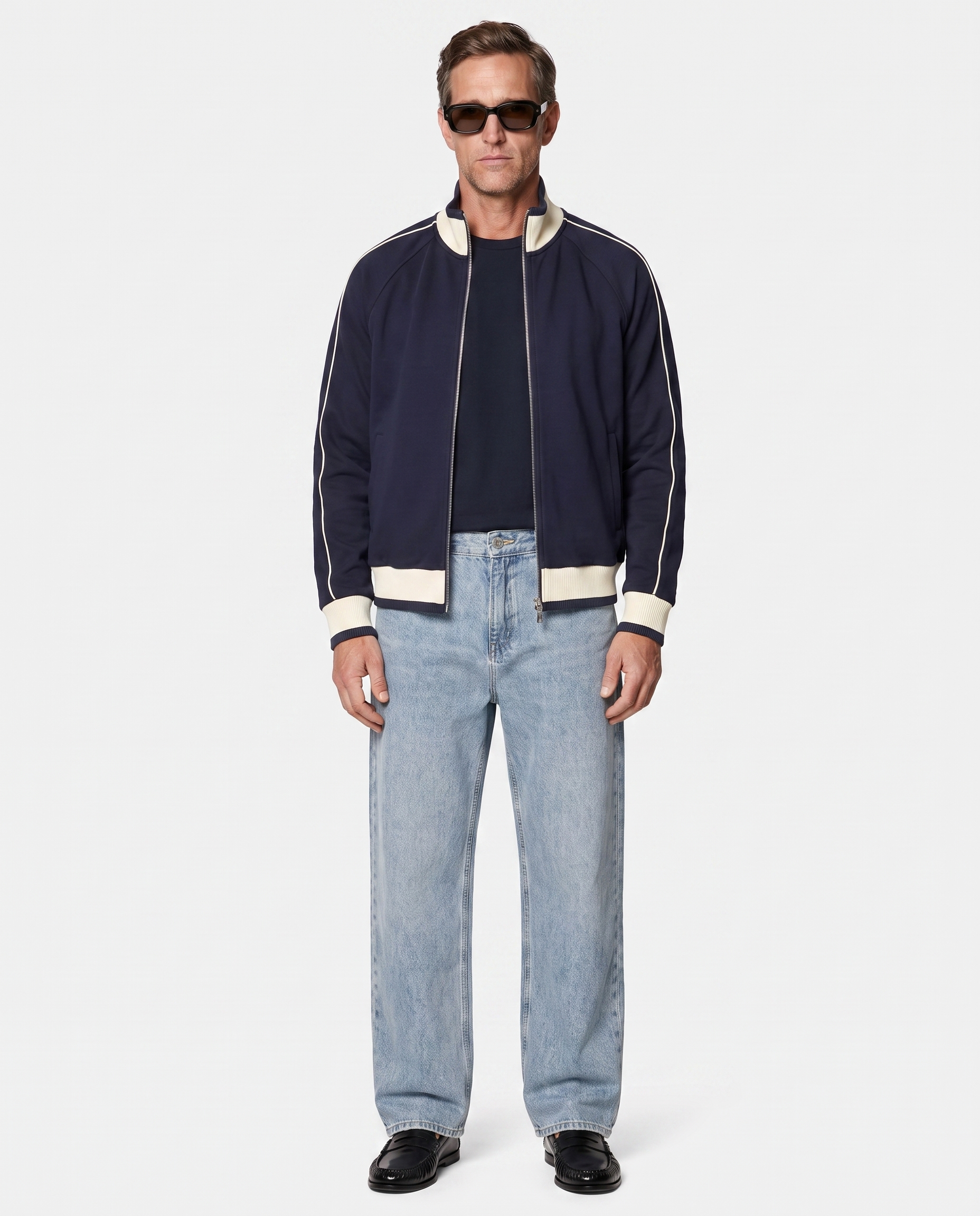 Color Block Raglan Sleeve Zip Track Jacket