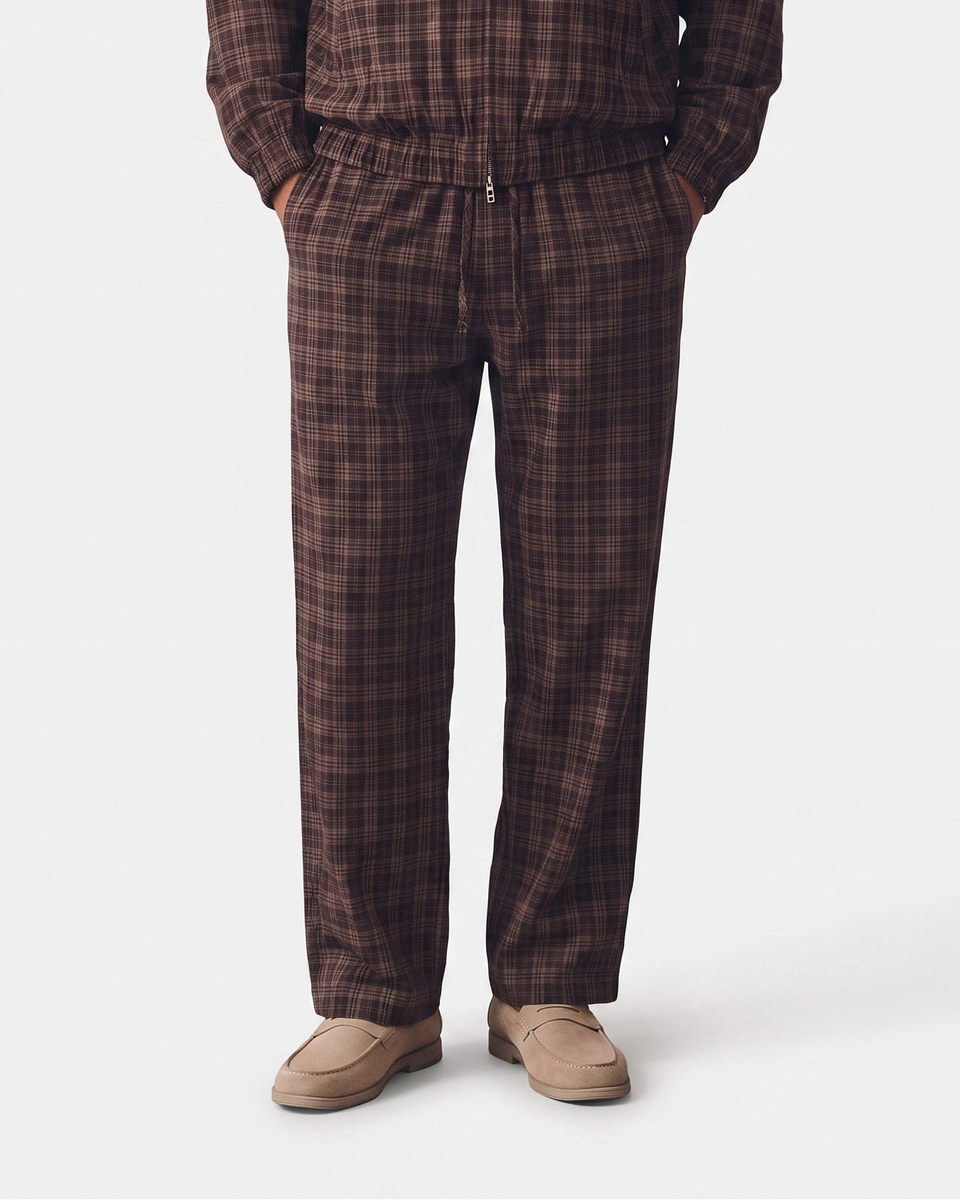 Unisex Plaid Wide Leg Pants