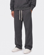 Unisex Solid Color Fleece Straight Leg Pants