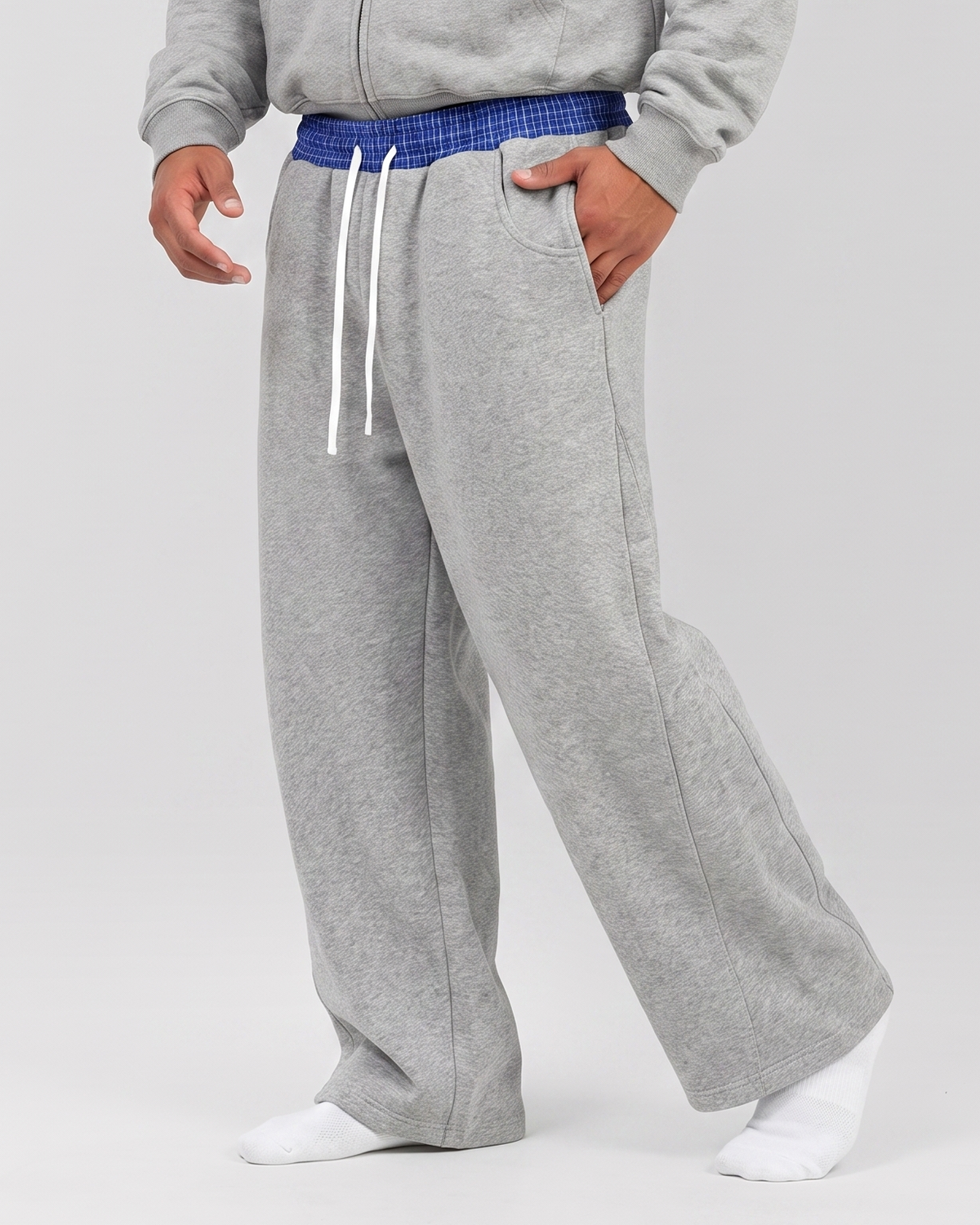 Plaid Waistband Barrel Sweatpants